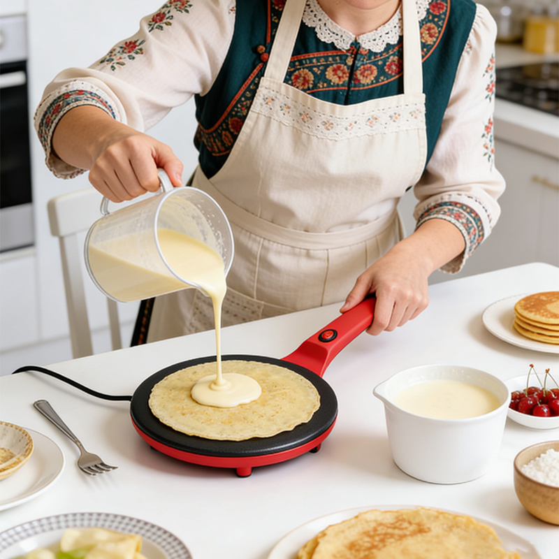 Crepe Maker Griddle - Single-Sided Heating Electric Crepe Maker Household