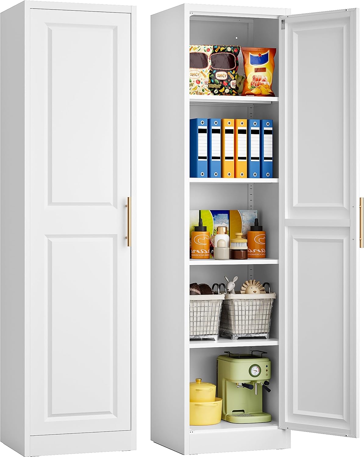 Commercial Kitchen Organiser - Tall Narrow Storage Cabinet With One