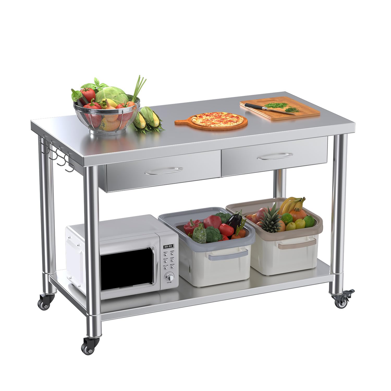 Commercial Kitchen Prep Table - Stainless Steel Table with Drawer, 48”x24”