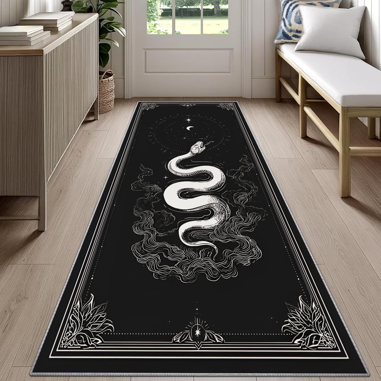 Gothic Snake Runner Rug Black  - đánh giá và giá Commercial Kitchen Background