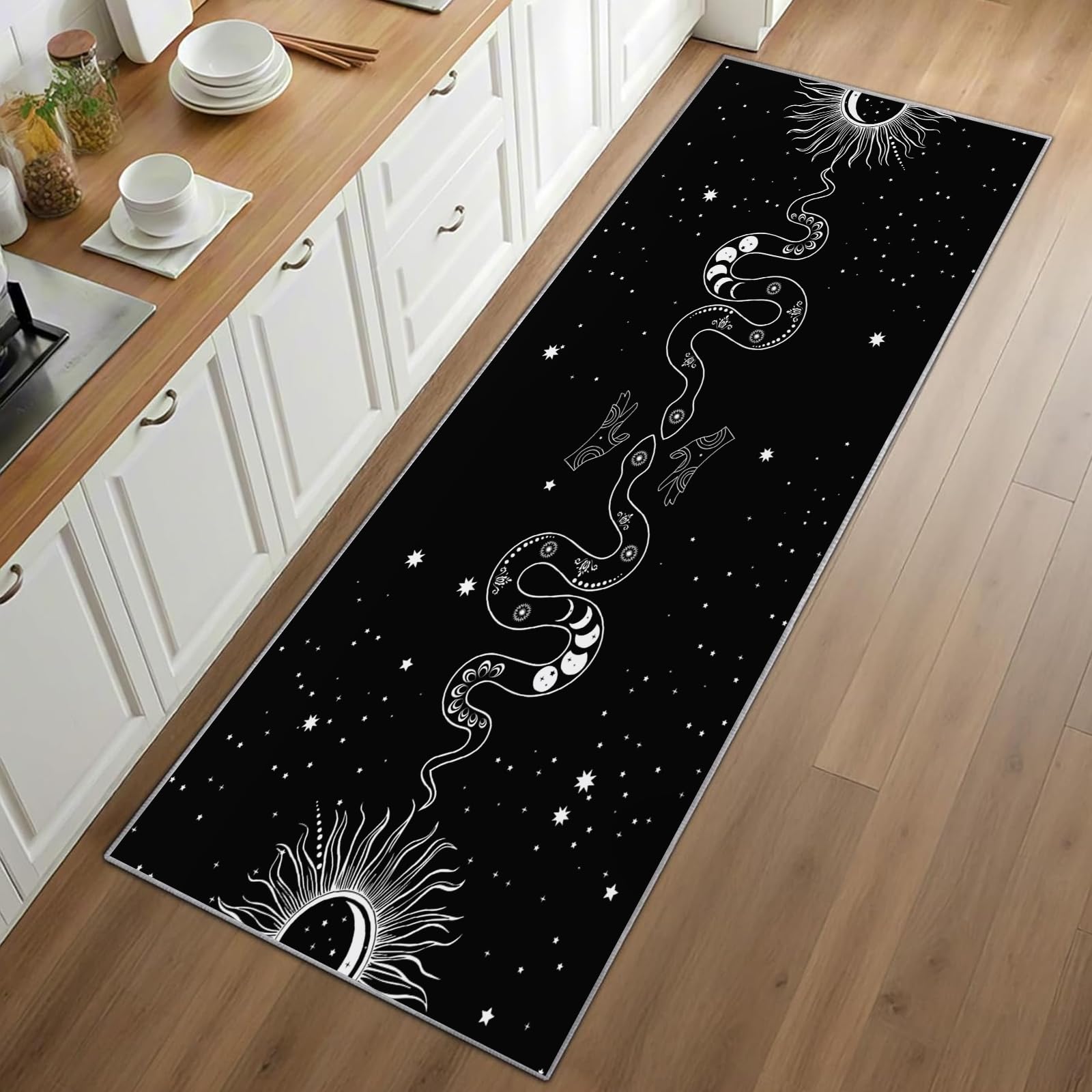 Gothic Snake Runner Rug Black  - đánh giá và giá Commercial Kitchen Background
