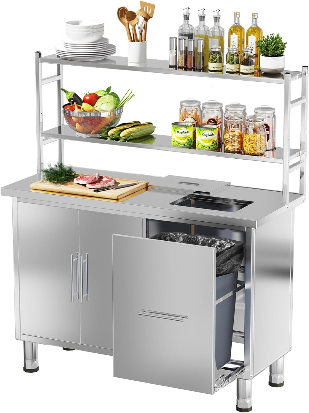 Stainless Steel Prep Table wit - đánh giá và giá Commercial Kitchen Prep Table