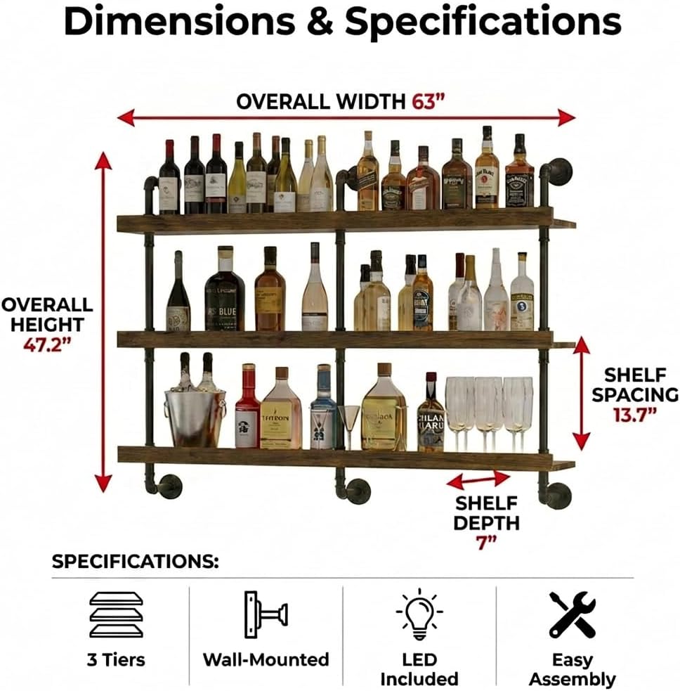 Wall Mounted Wine Rack With LE - đánh giá và giá Commercial Kitchen Organiser