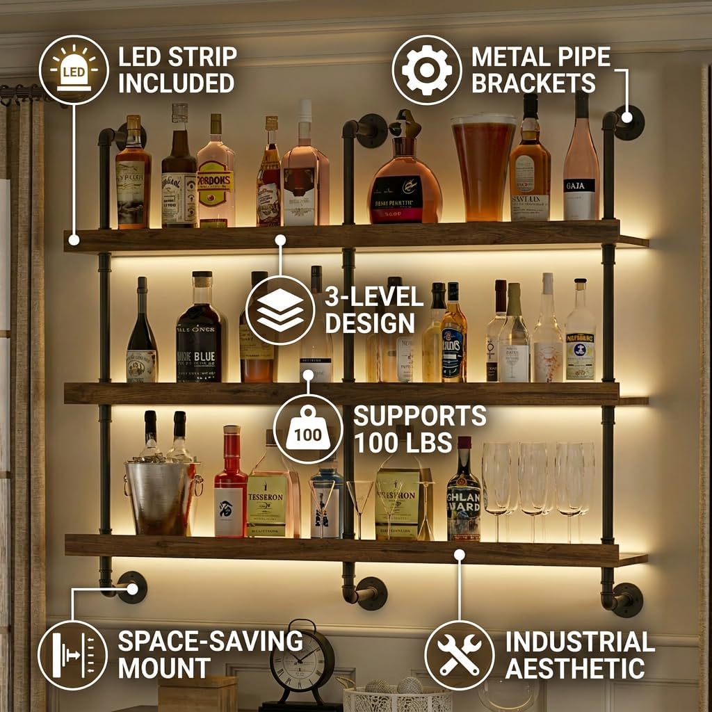Wall Mounted Wine Rack With LE - đánh giá và giá Commercial Kitchen Organiser